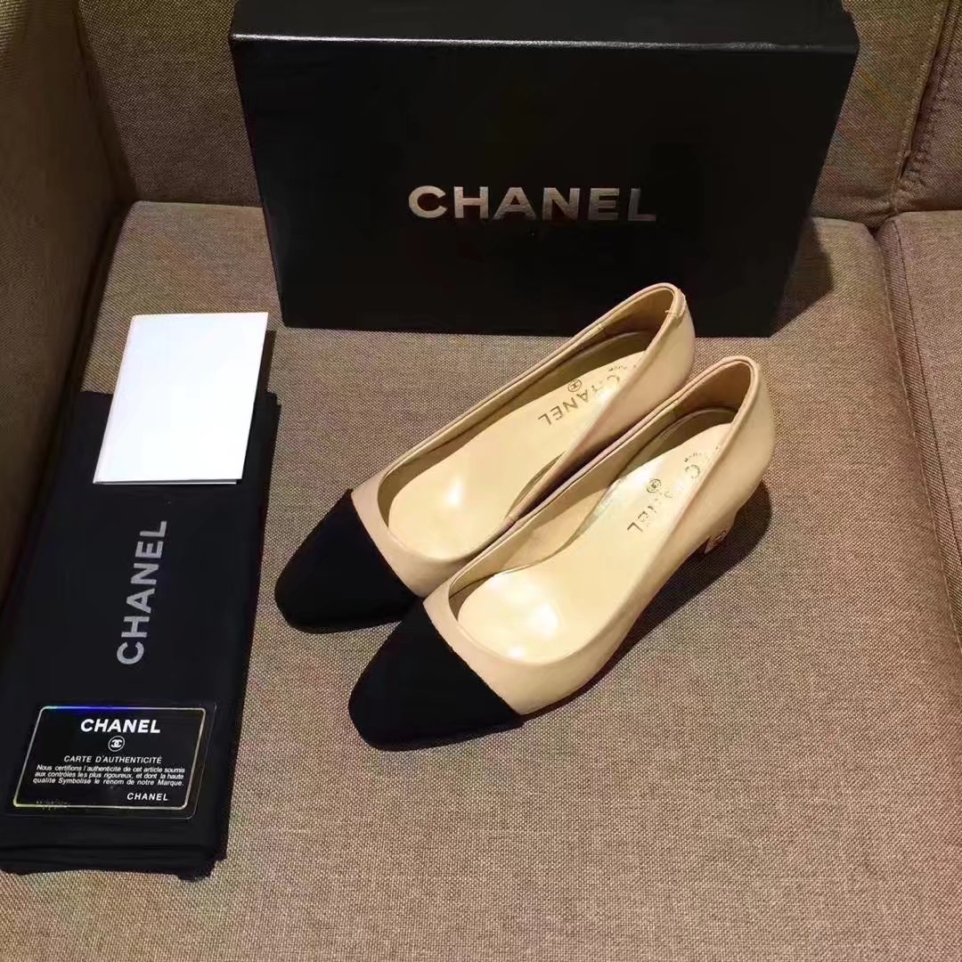 Chanel Pump Leather CH2146 Apricot Chanel Pump Leather CH2146 Apricot