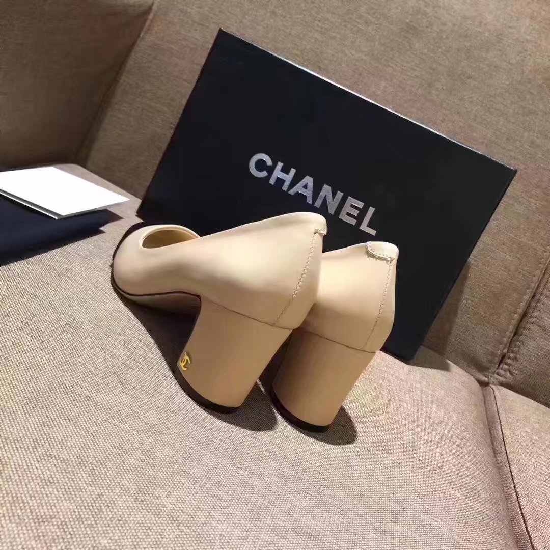 Chanel Pump Leather CH2146 Apricot Chanel Pump Leather CH2146 Apricot