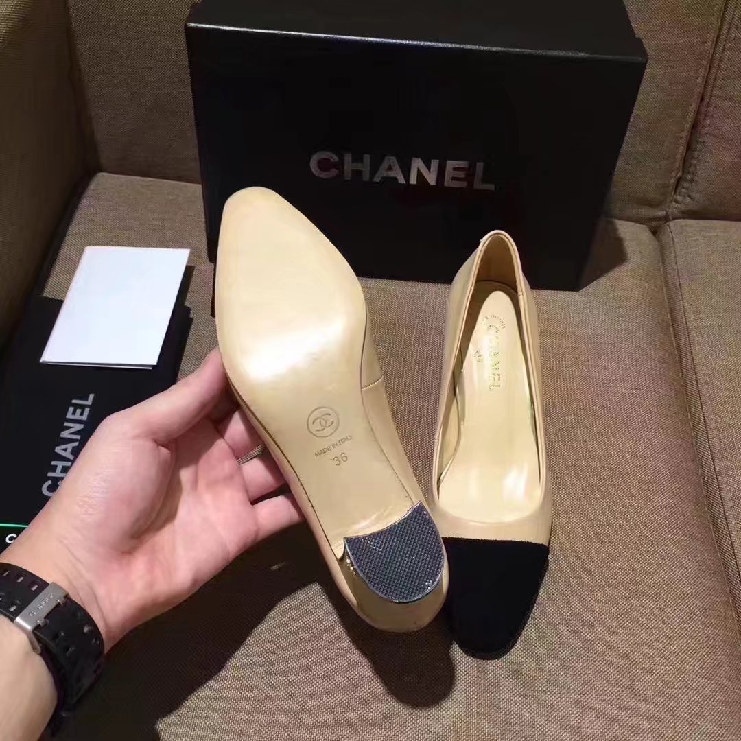 Chanel Pump Leather CH2146 Apricot Chanel Pump Leather CH2146 Apricot