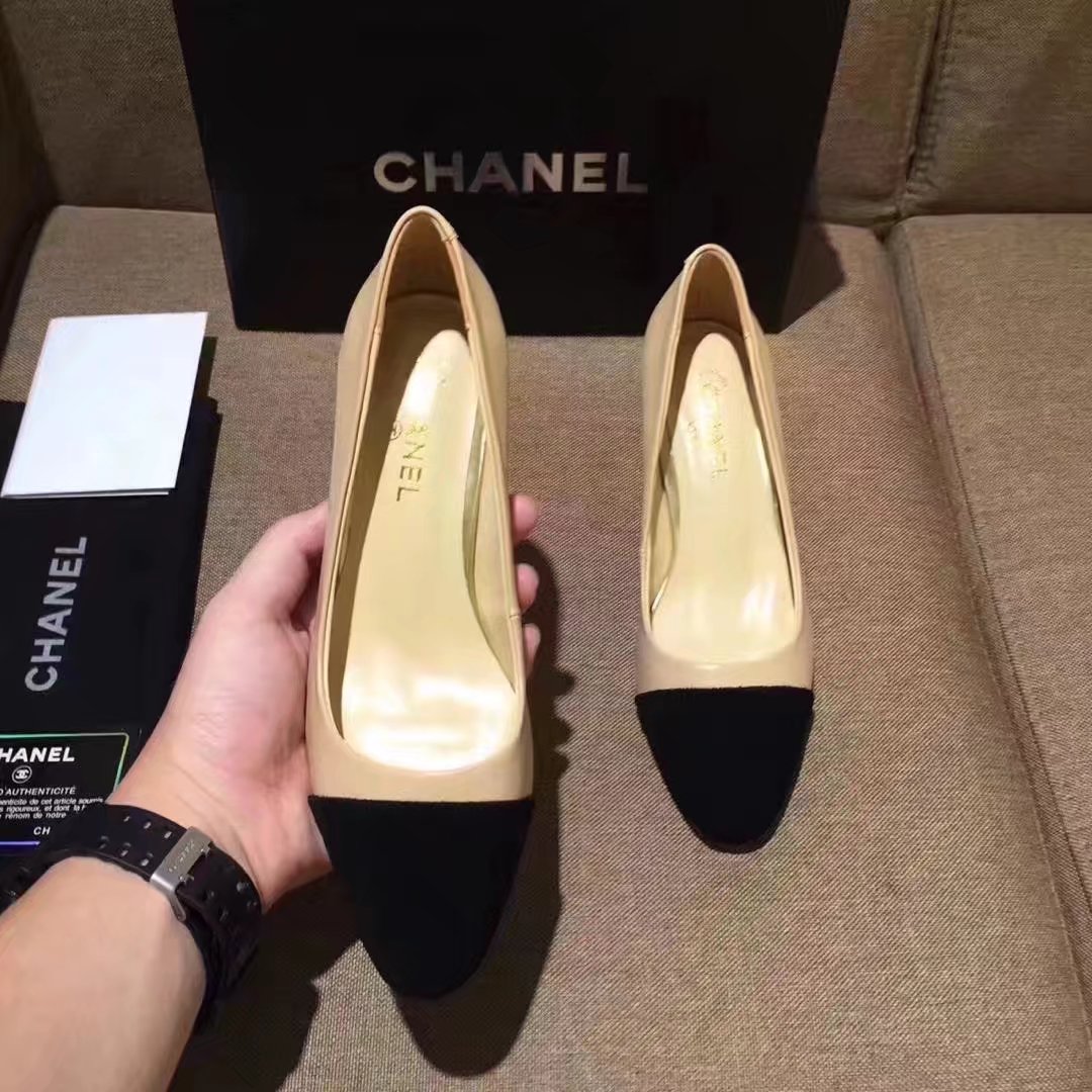 Chanel Pump Leather CH2146 Apricot Chanel Pump Leather CH2146 Apricot