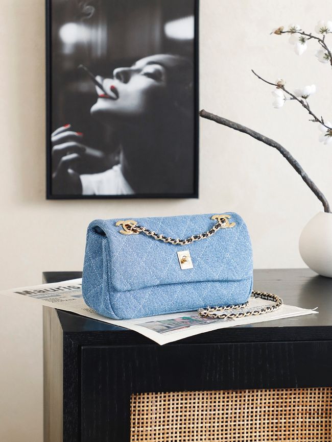 Chanel 2.55 Handbag AS6449 denim blue