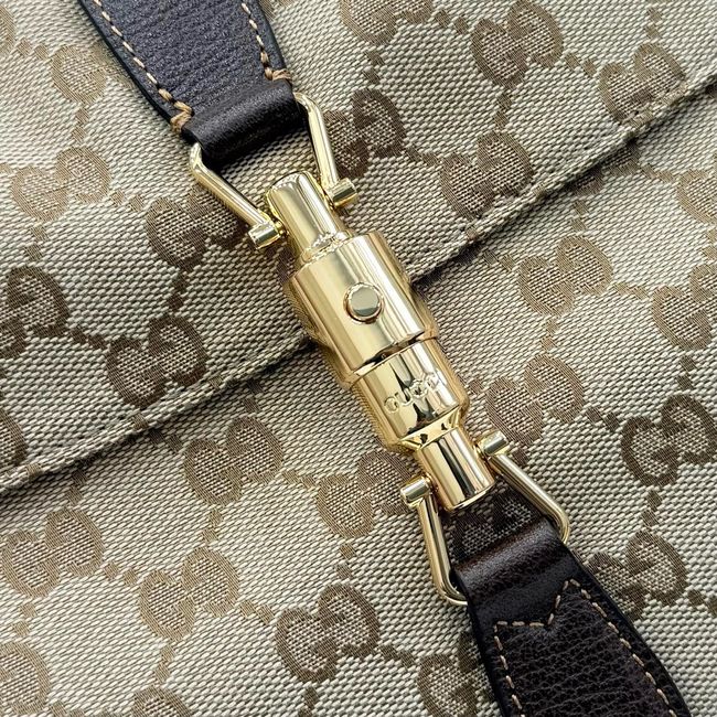 Gucci Jackie Flap large crossbody bag A005ZI brown GG canvas