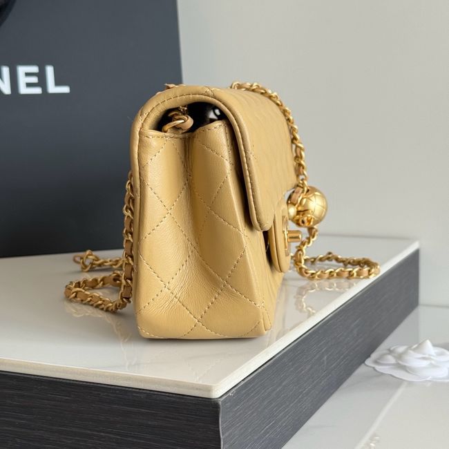 Chanel SMALL FLAP BAG sheepskin AS1787 Apricot