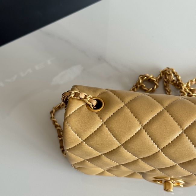 Chanel SMALL FLAP BAG sheepskin AS1787 Apricot