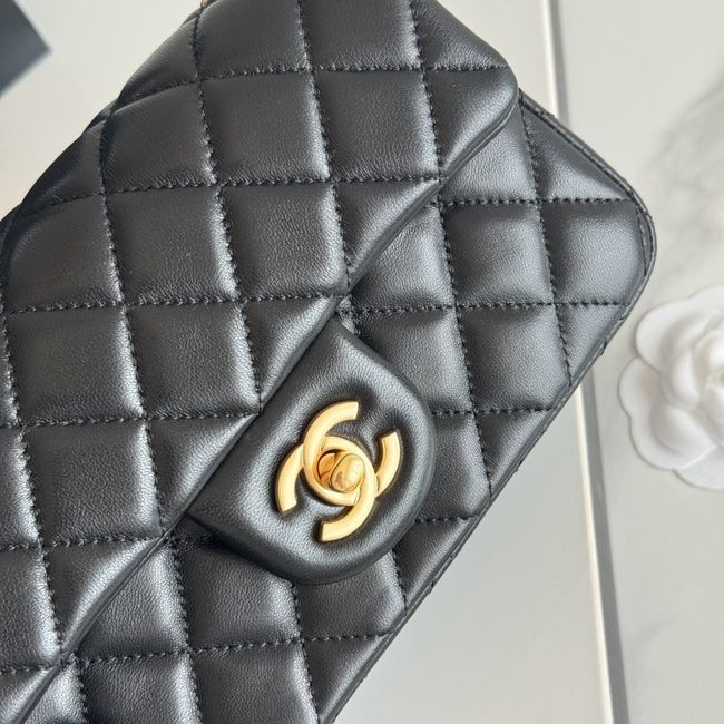 Chanel SMALL FLAP BAG sheepskin AS1787 black