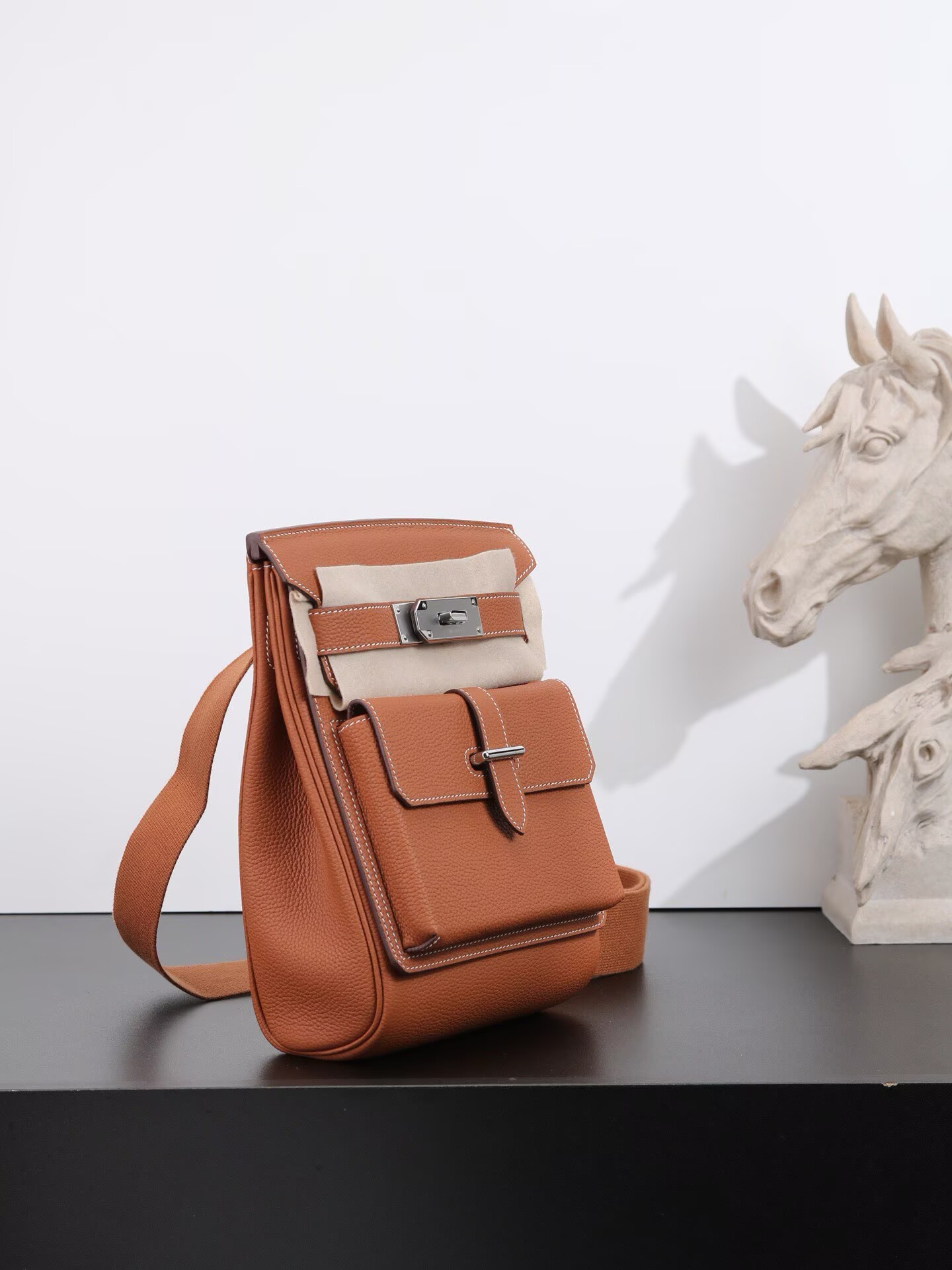 Hermes  HAC A DOS Original Togo Leather Chest Bag H60321 Orange