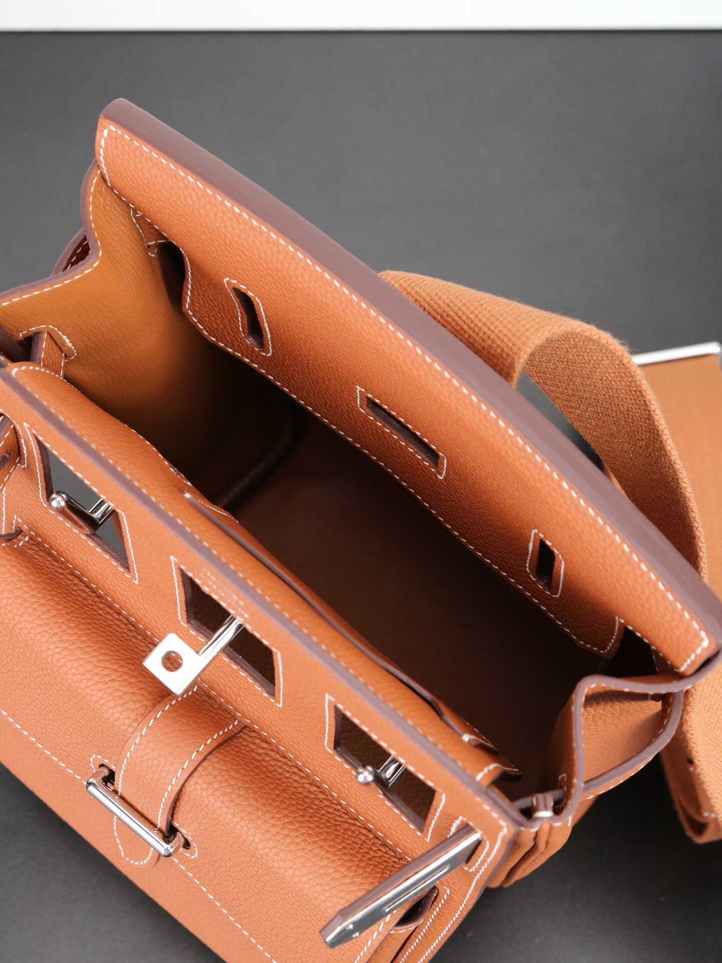 Hermes  HAC A DOS Original Togo Leather Chest Bag H60321 Orange