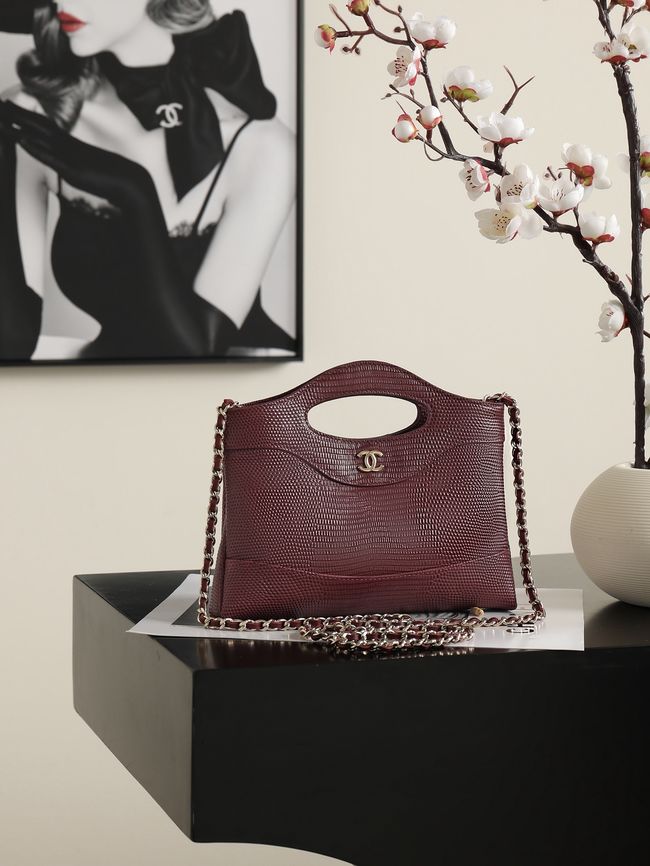 CHANEL 31 Mini Shopping Bag AS3656 burgundy