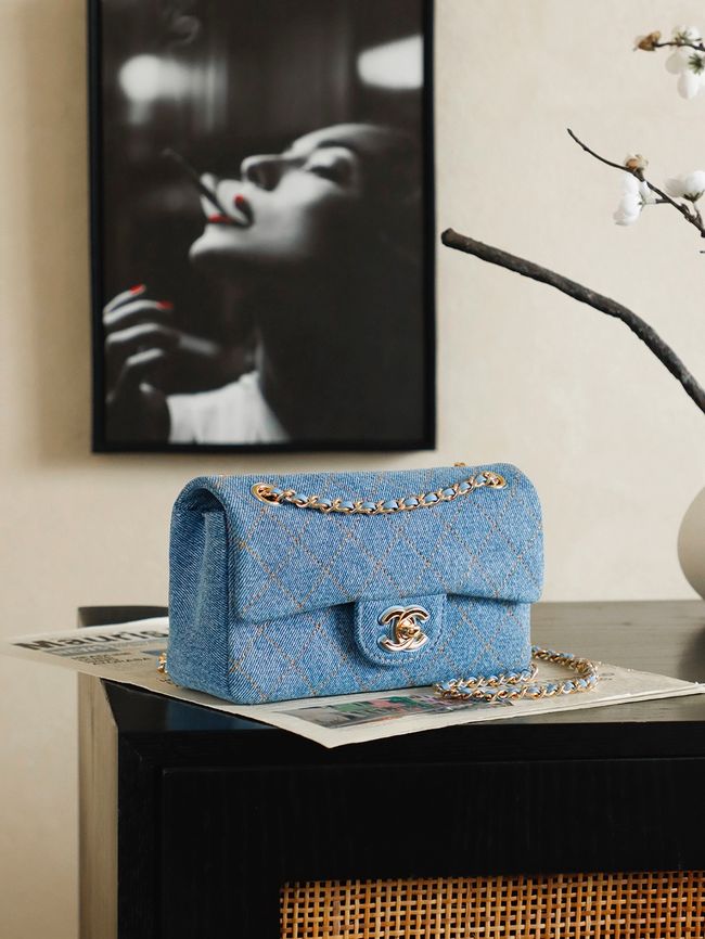 Chanel denim Flap bag 6627 blue