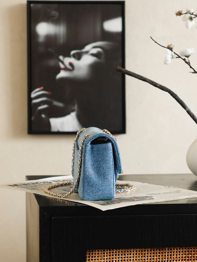 Chanel denim Flap bag 6627 blue