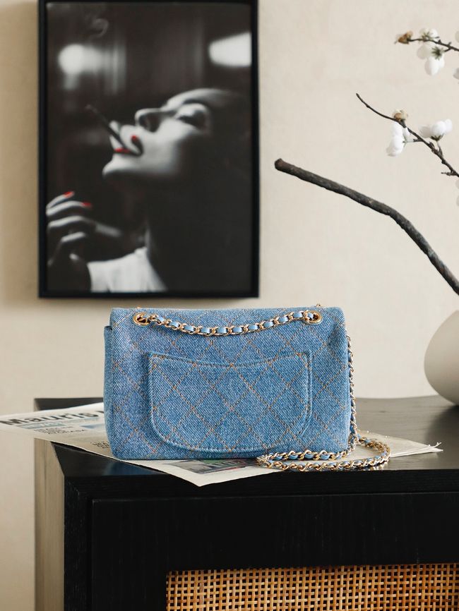 Chanel denim Flap bag 6627 blue