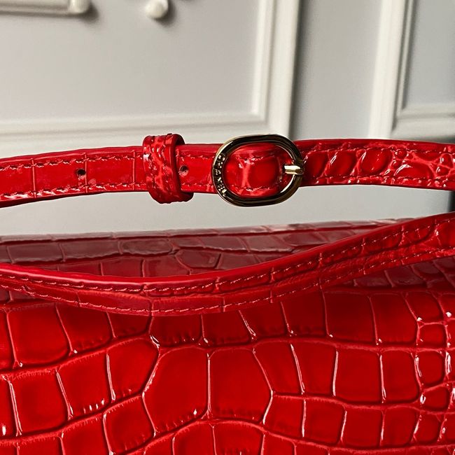 Chanel Crocodile Embossed Maxi Flap bag AS6231 red
