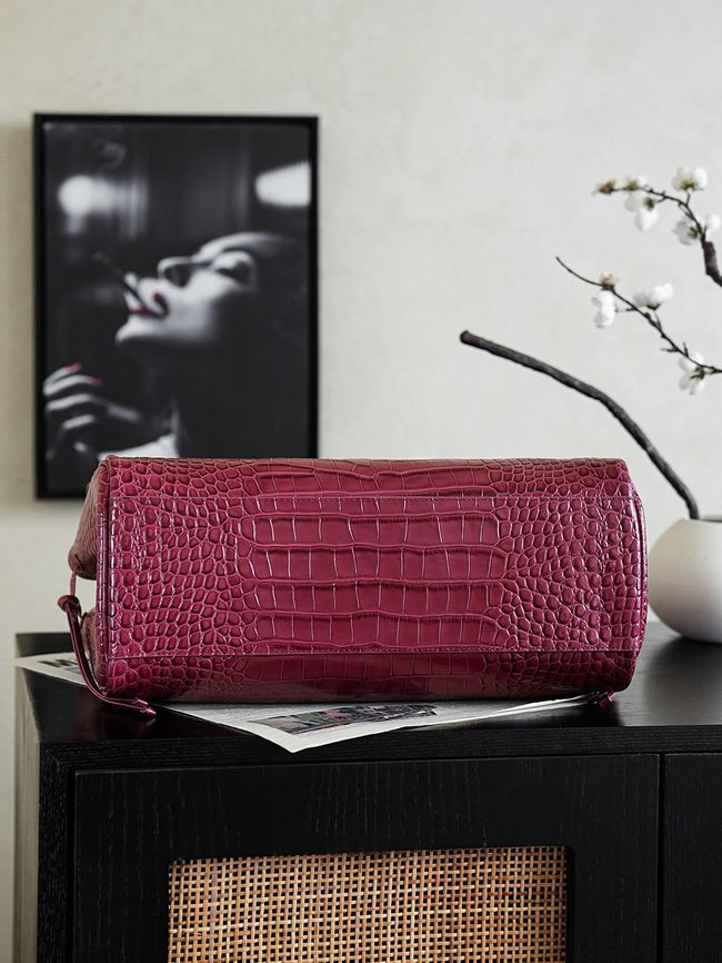 Chanel Crocodile Embossed Shopping Bag AS6428 Dark Burgundy