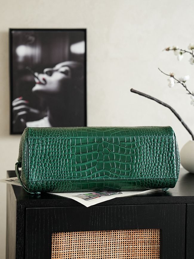 Chanel Crocodile Embossed Shopping Bag AS6428 dark green