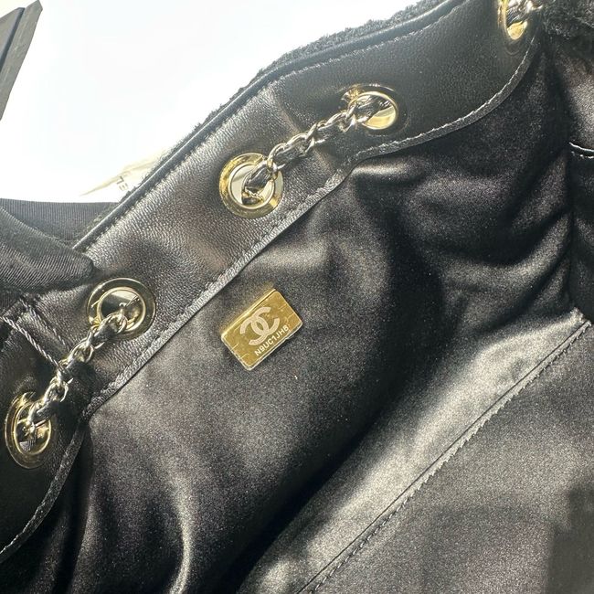 CHANEL 25 Mini Handbag Felt  AS5631 Dark Gray