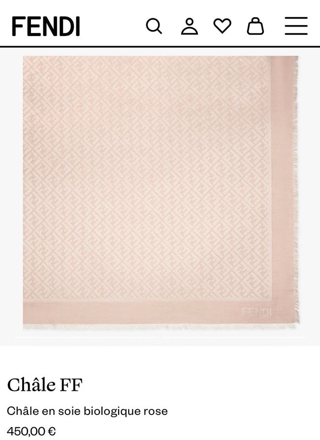 Fendi Shawl Wool Silk and Cotton 06388-1