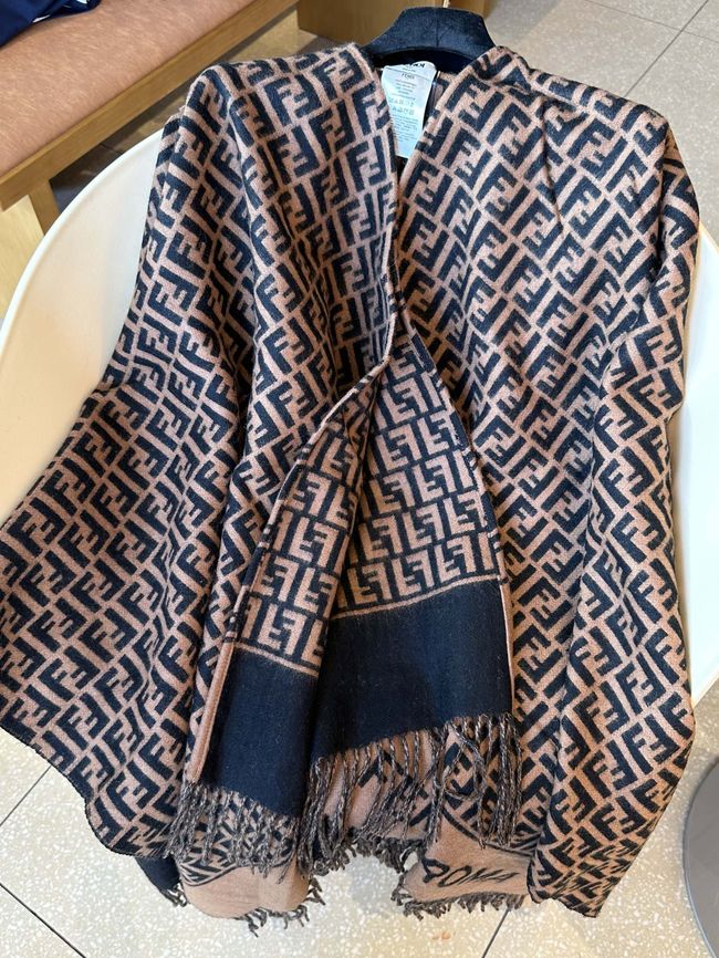 Fendi Shawl Wool Silk and Cotton 06389-1