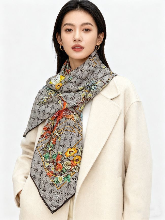 Gucci Printed GG wool silk shawl 873729-1