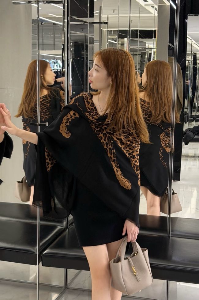 YSL Shawl Wool Silk and Cotton 873734-2