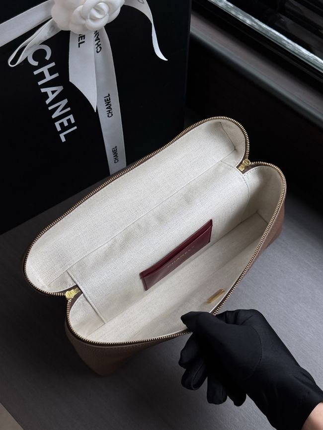 Chanel Large Vanity with chain AS6473 dark brown