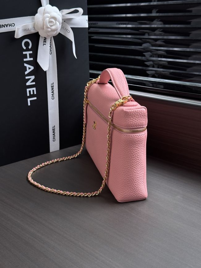 Chanel Large Vanity with chain AS6473 pink