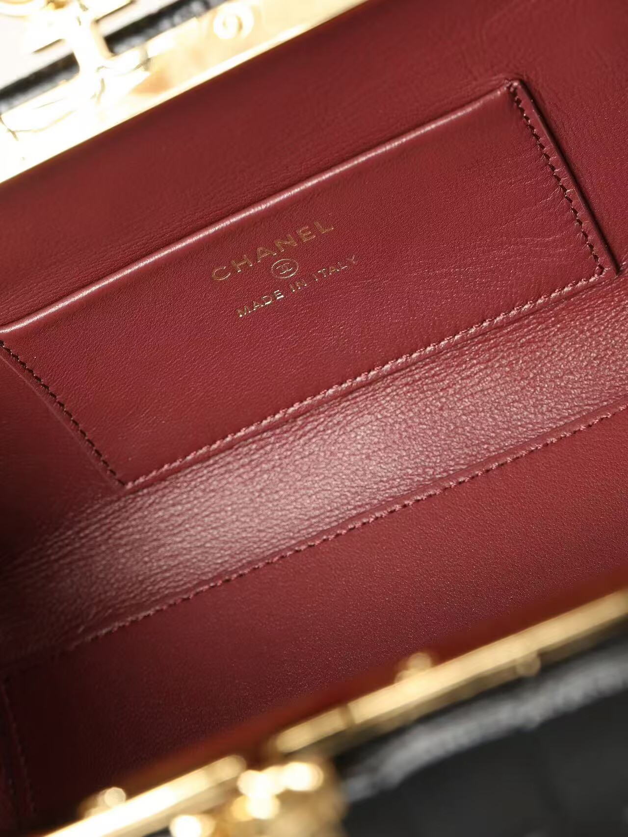 Chanel Clutch With Leather Strap Crocodile Embossed Calfskin & Gold-Tone Metal Black AP5360