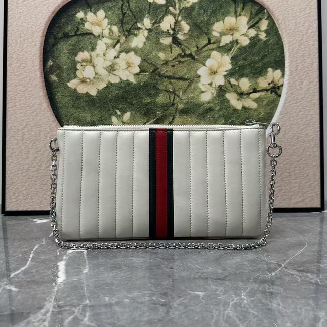 Gucci GG Marmont pouch with strap A006X2 white