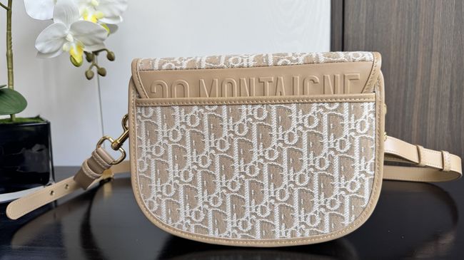 MEDIUM DIOR BOBBY BAG Warm Taupe Box Embroidery M2170 apricot