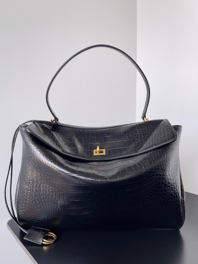 Balenciaga Rodeo Handbag Large crocodile skin 795459 black