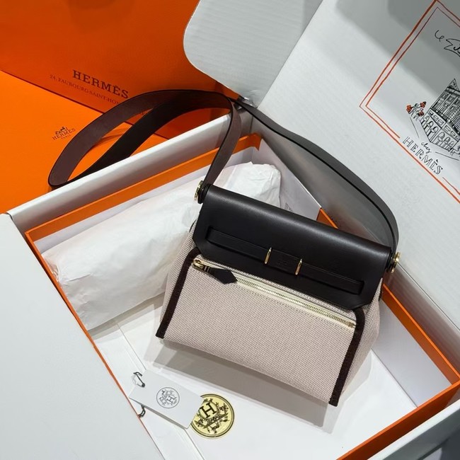 Hermes mini Herbag 20CM Original Canvas Leather & Calfskin 48888-6
