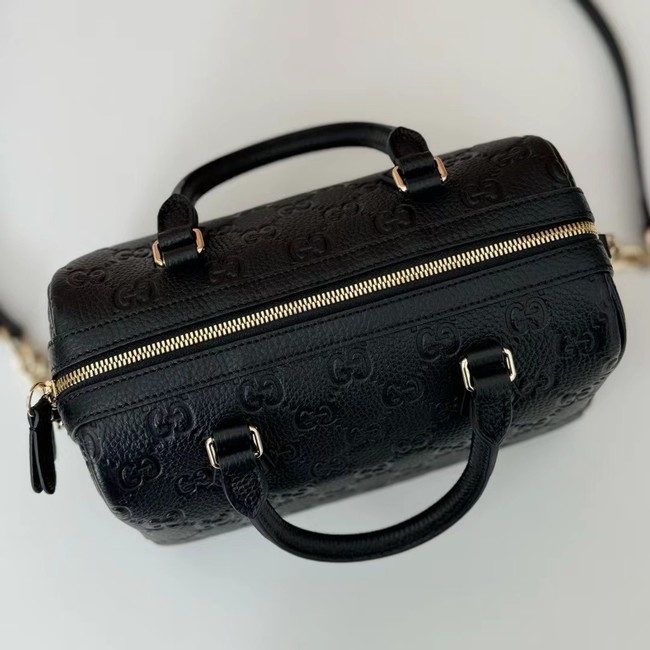 GUCCI GG EMBLEM MEDIUM BOSTON BAG 815255 black