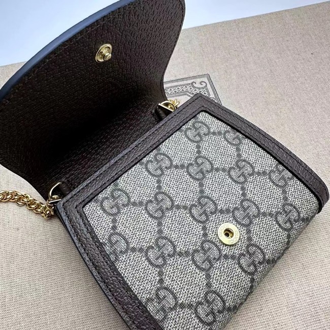 Gucci Blondie card case wallet GG Supreme canvas 725219 brown