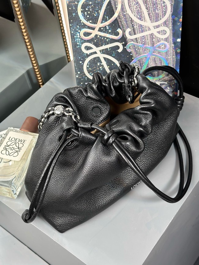 Loewe Napa Lamb Leather Flamenco Purse Grained Calfskin 80696 black