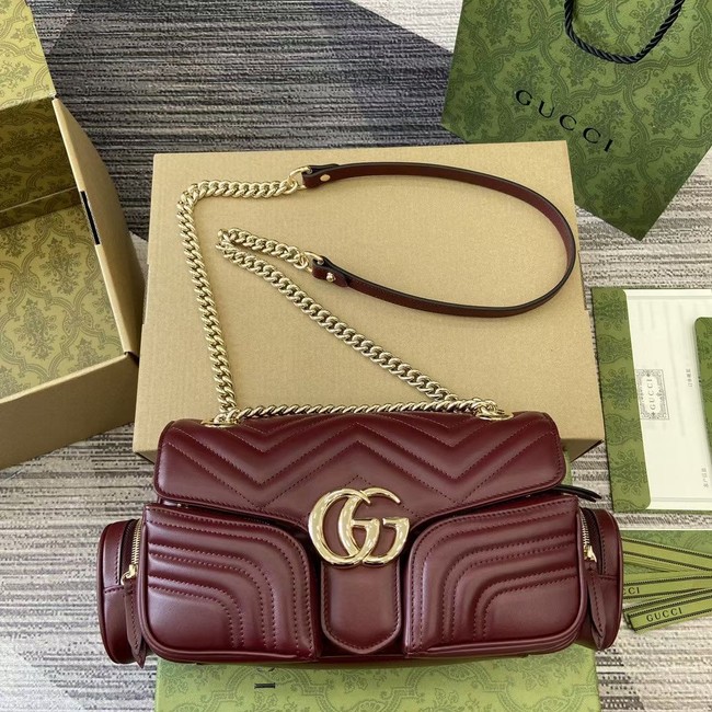 GUCCI GG MARMONT SMALL SHOULDER BAG 795228 Rosso Ancora red