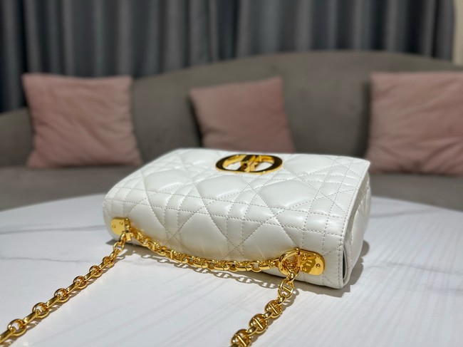 Dior Medium Soft Dior Caro Bag Macrocannage Lambskin M9253UHPA Latte