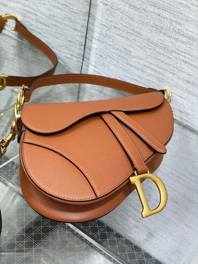 Dior Saddle Bag with Strap Golden Saddle Grained Calfskin M0455CBAA