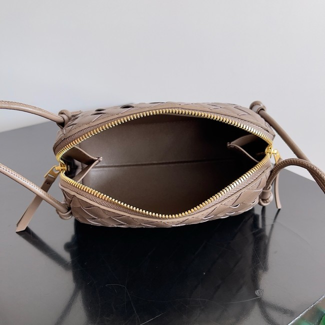 Bottega Veneta Intrecciato Concert Pouch 794258 dark gray