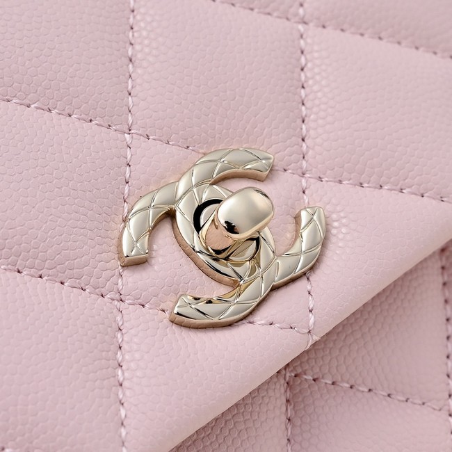 Chanel MINI FLAP BAG CLUTCH WITH CHAIN Gold-Tone Metal AS4591 pink