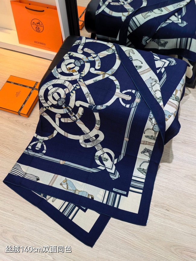 Hermes Shawl Cashmere and Silk Jacquard KY110
