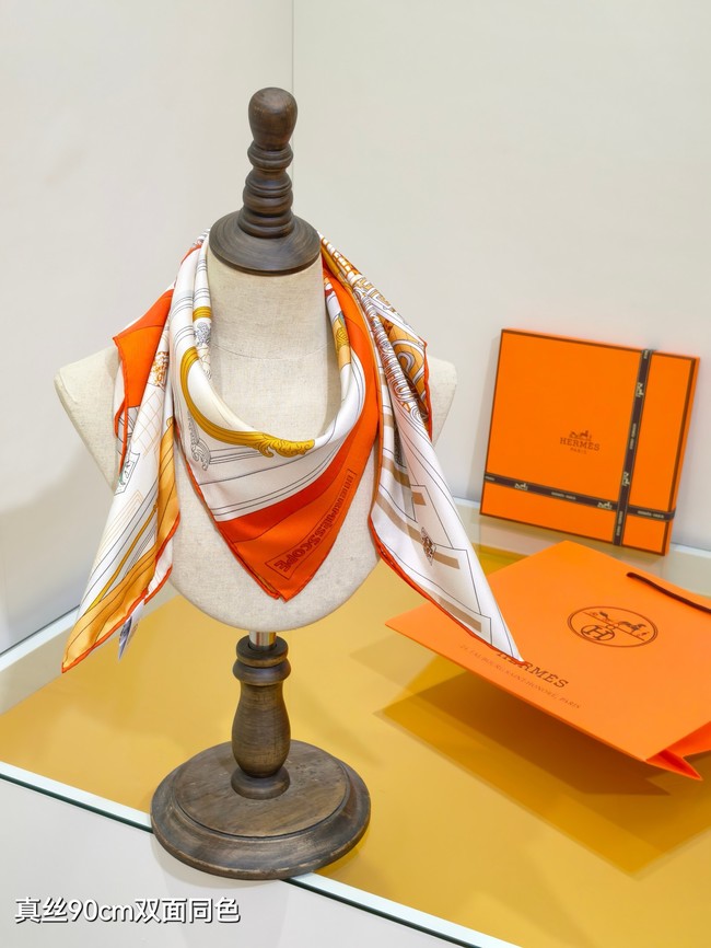 Hermes 90 Square Scarf Silk Twill KY162