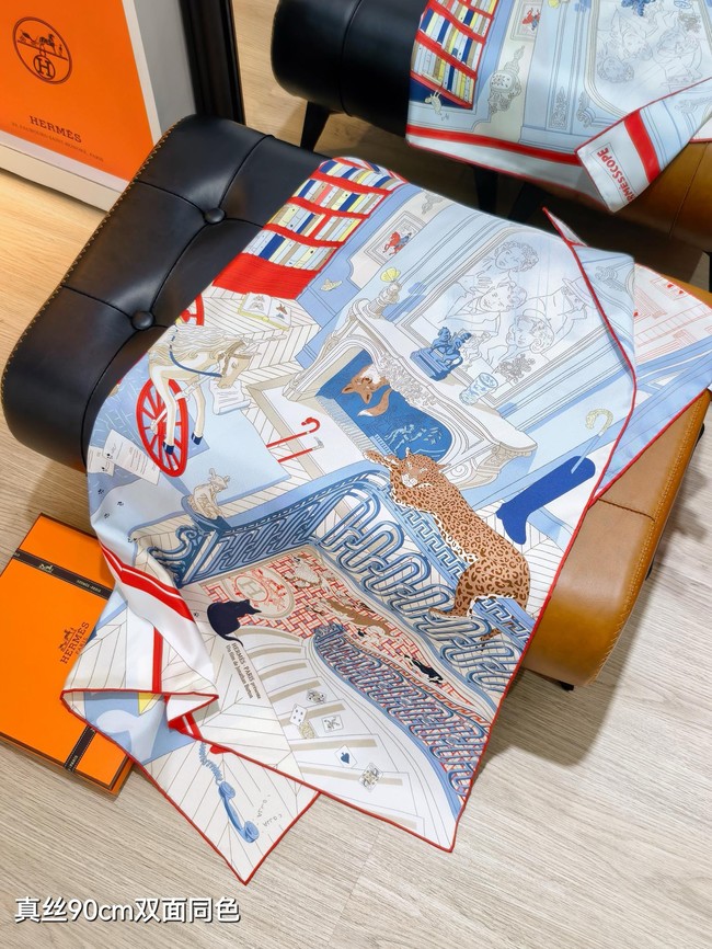 Hermes 90 Square Scarf Silk Twill KY164