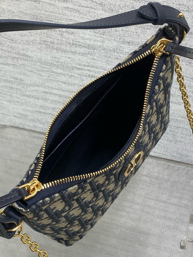 30 Montaigne Diorling Mini Bag with Chain Dior Oblique Jacquard S4309U Blue