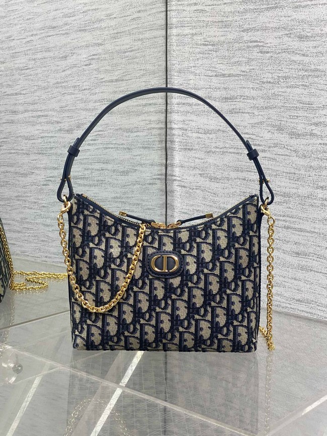 30 Montaigne Diorling Mini Bag with Chain Dior Oblique Jacquard S4309U Blue