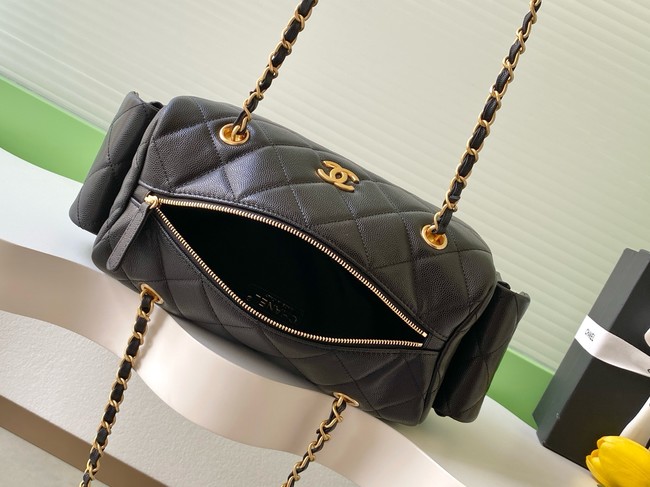 CHANEL Small Bowling Bag  Grained Calfskin AS5791 black