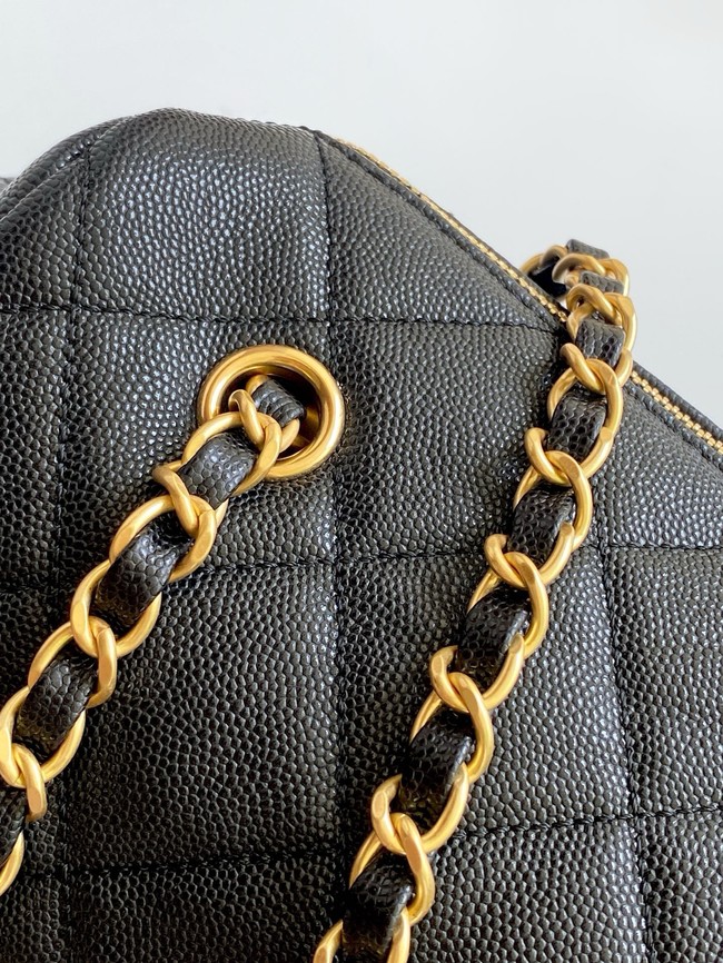 CHANEL Small Bowling Bag Grained Calfskin AS5792 black