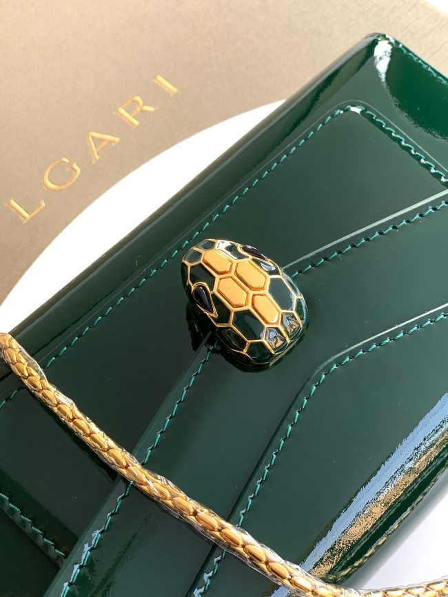 Bvlgari Serpenti Forever leather crossbody bag 289688 Dark green
