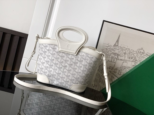 Goyard Calfskin Leather Tote Bag PM 00249 white