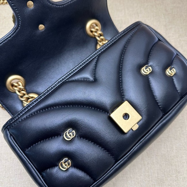Gucci GG Marmont small shoulder bag leather 446744 black