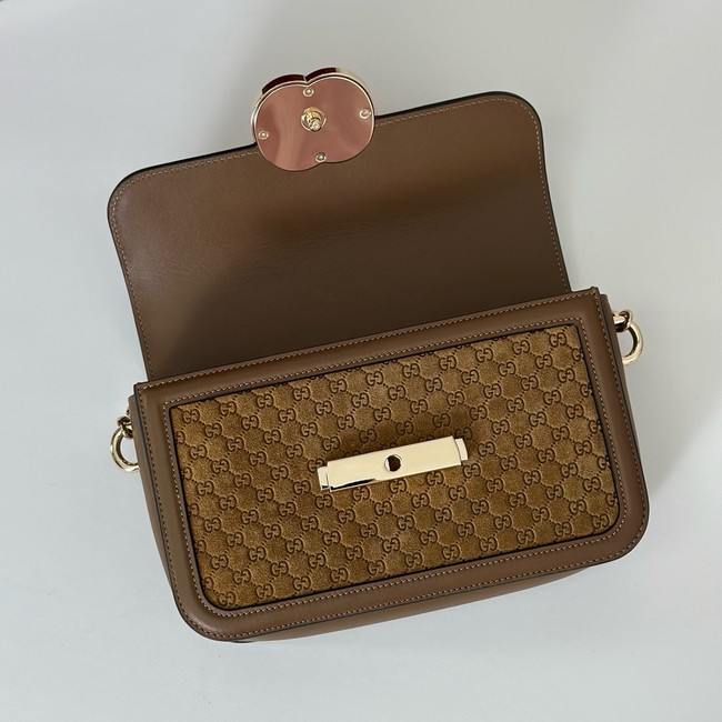 Gucci GG Marmont small suede shoulder bag 826761 brown