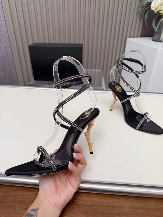 Saint Laurent sandals in Calfskin &and rhinestones 27109-7